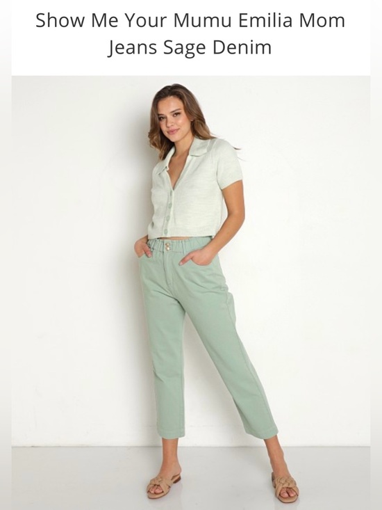 Show Me Your MuMu Denim - Show Me Your MuMu Emilia Mom Sage Denim Jeans